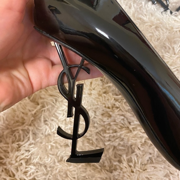 YVES SAINT LAURENT OPYUM HEELS- BLACK YSL - Picture 2 of 5